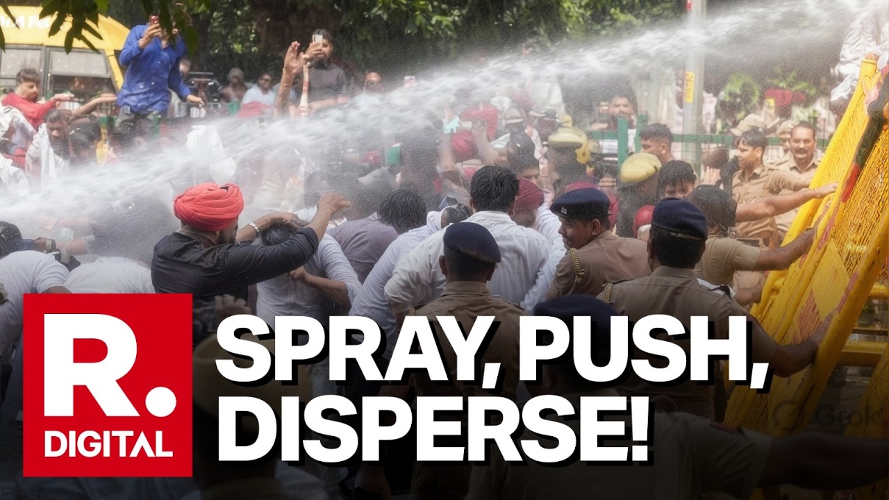 Police Water Cannons Punjab Youth Congress In Chandigarh Over Protests On Paper Leak