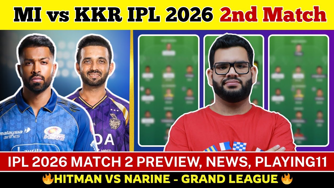 MI vs KKR Dream11 Prediction| MI vs KKR Today Match Prediction| IPL 2026 Match 2