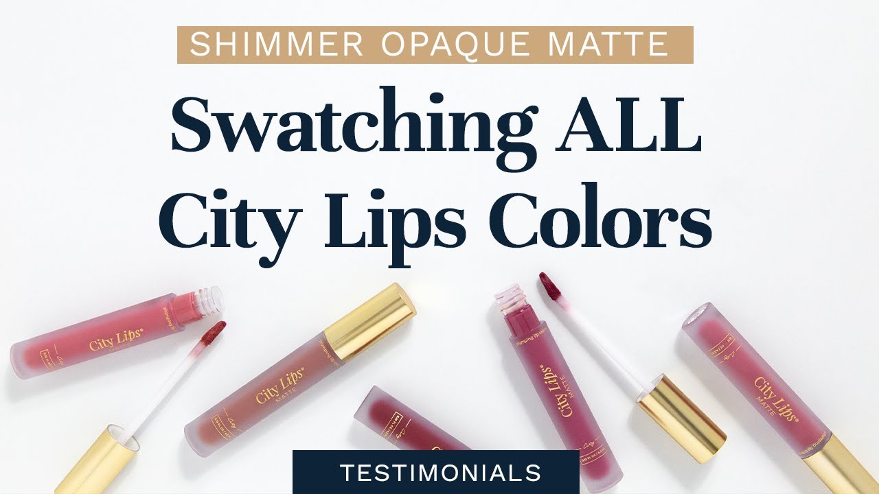 SWATCHING ALL CITY LIPS COLORS | SHIMMER, OPAQUE, and NEW MATTE