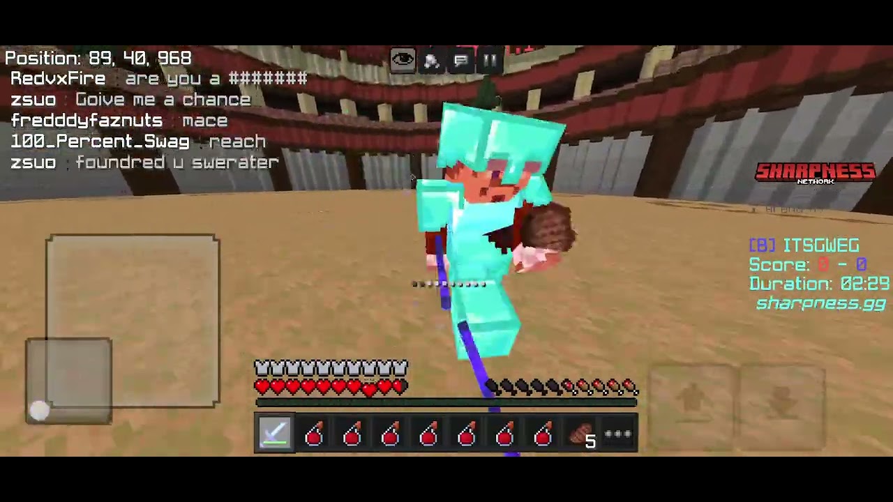 MCPE player bullies a JAVA player for 5 minutes (im bunzalunz)