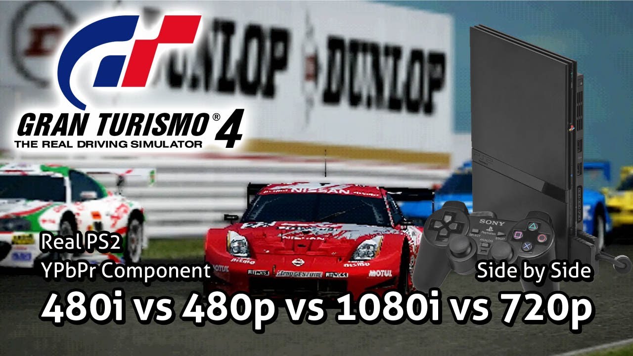 Gran Turismo 4 | 480i vs 480p vs 1080i vs GSM 720p Side by Side | BitFunx PS2 to HDMI Test