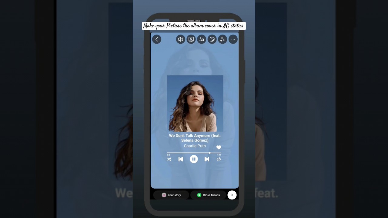 Creative IG Story Ideas - Make your picture the album cover of ur favourite music track #shorts