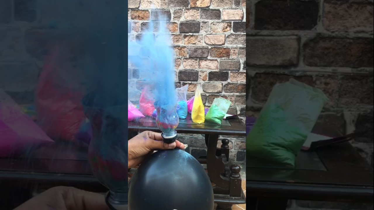 Holi COLOUR FOG BOMB 😍🤩 #diy #holi #colors #shorts