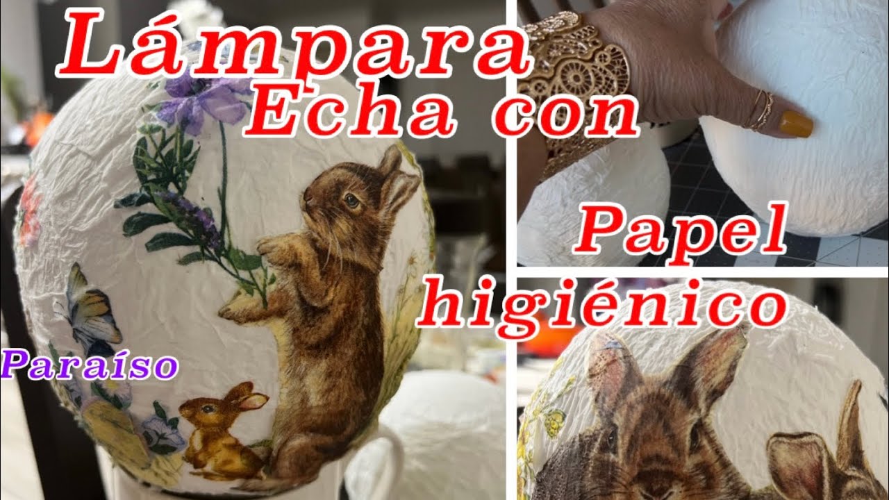 Como hacer lámparas con papel(Fácil  y Bella )con decoración de Easter o Pascua