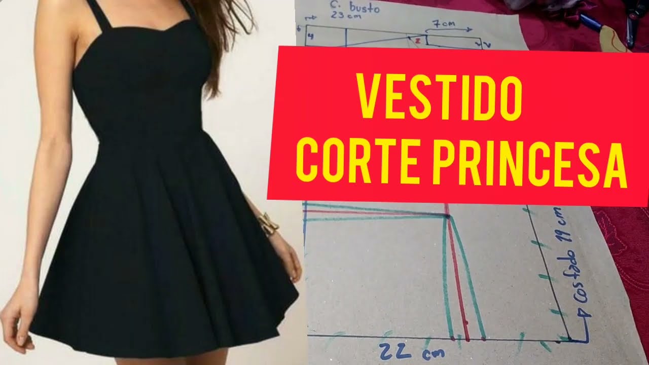 Como Hacer Patrón  para Vestido  Corte princesa