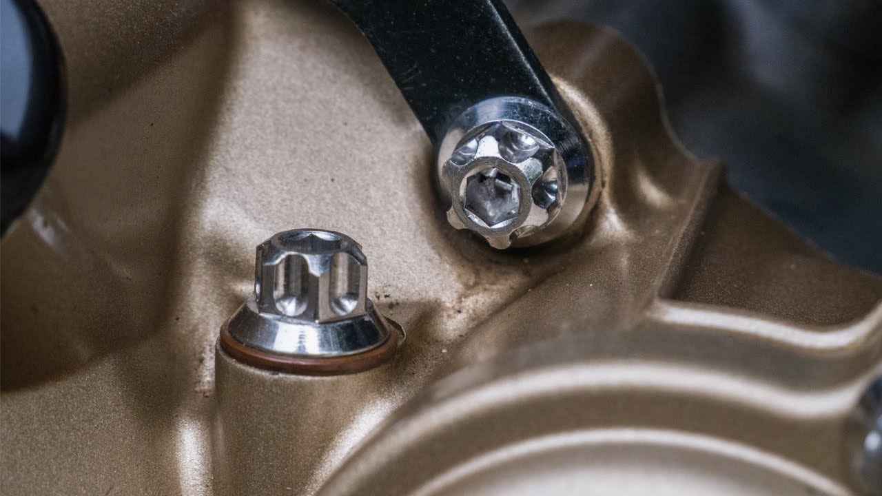 CNC Pro Crankcase Bolts White Gold
