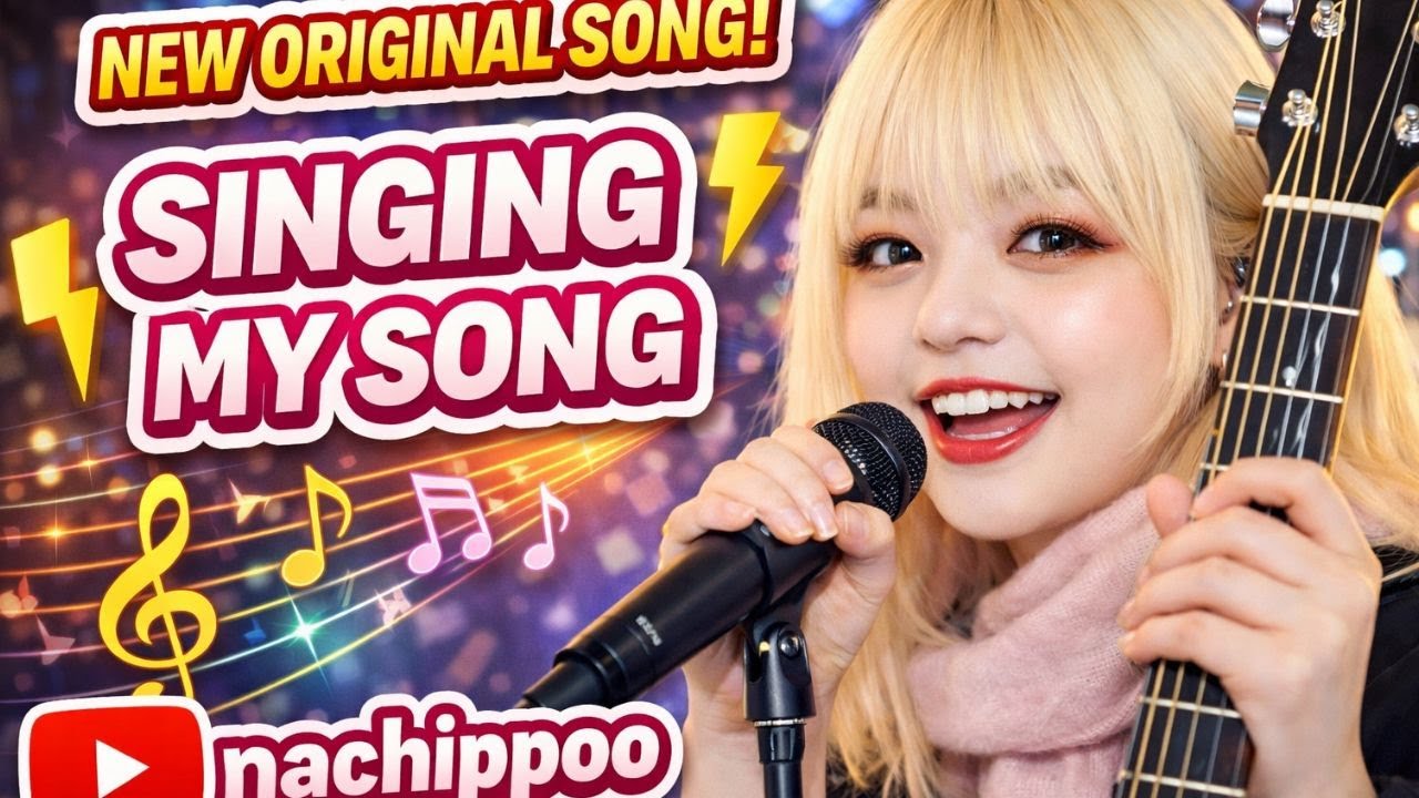 Японская девушка @nachippoo: живое выступление с акустической гитарой