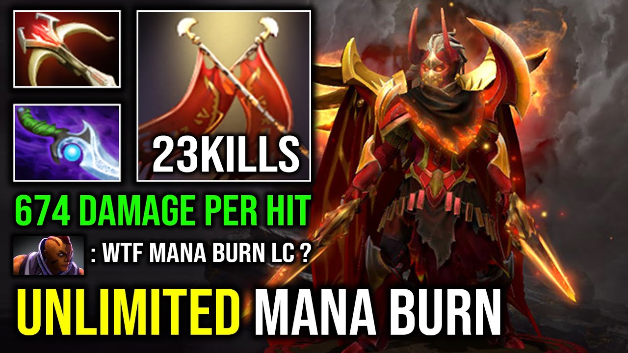 How to Solo Mid LC 674 Damage Per Hit 1 Duel = 1 Win Unlimited Mana Burn Legion Commander Dota 2
