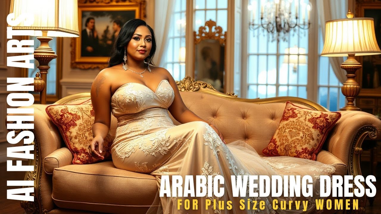 Stunning Arabic Curvy Bride Wows in Plus Size Wedding Dress
