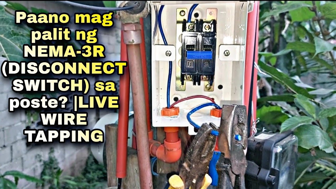 Paano mag palit ng NEMA 3R ENCLOSURE (DISCONNECT SWITCH) sa poste? |LIVE WIRE TAPPING