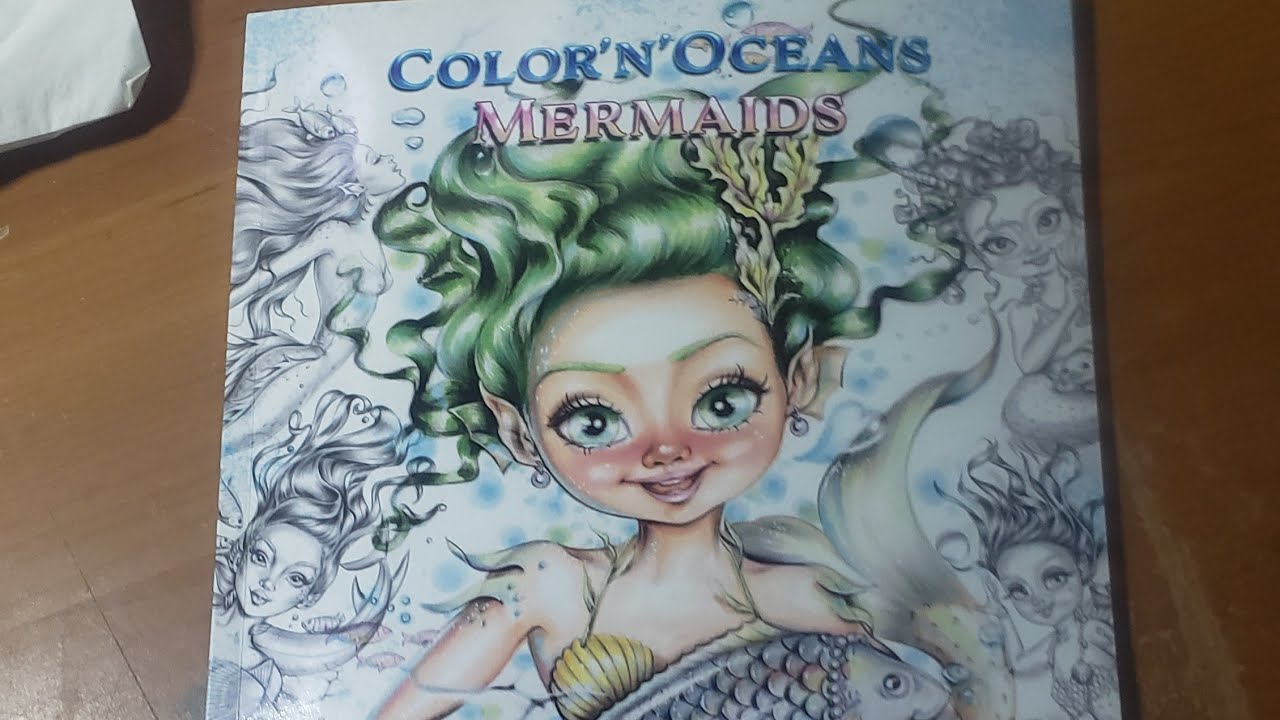 Color'N'Oceans Mermaid Greyscale Flip through