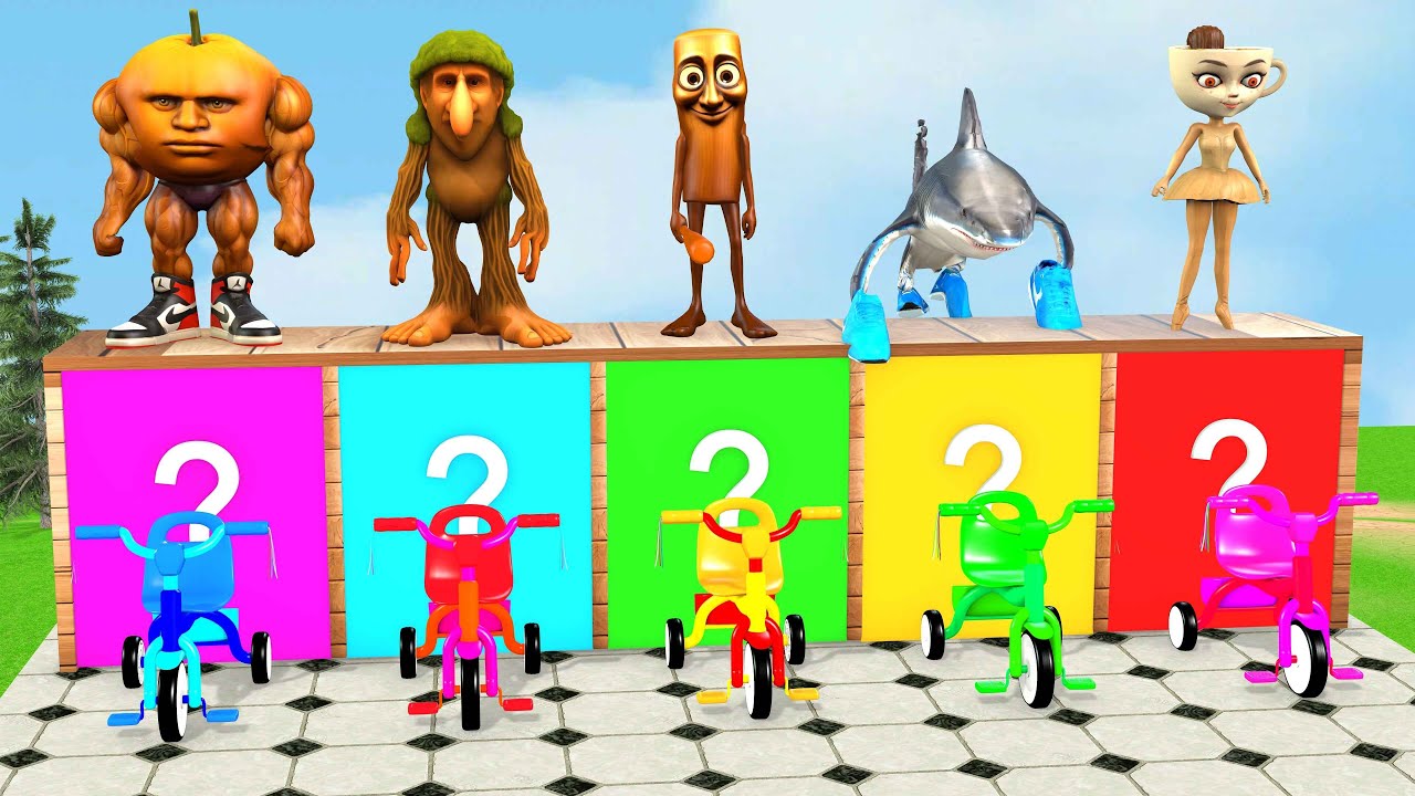 Long Slide Game With Cow Elephant Gorilla Hippopotamus Tiger 3d Animal Game Funny 3d Animals