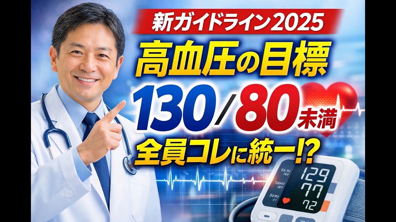 【衝撃】高血圧の目標が“全員130/80未満”に!? ガイドライン2025の超重要ポイント