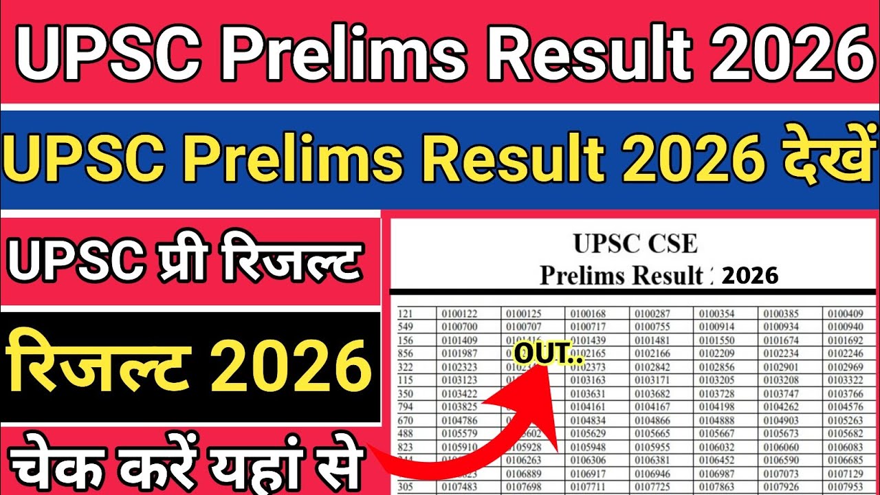 UPSC Prelims Result 2026 🟡 How To Check UPSC Prelims Result 2026 , UPSC Prelims Result Kaise Dekhe ?