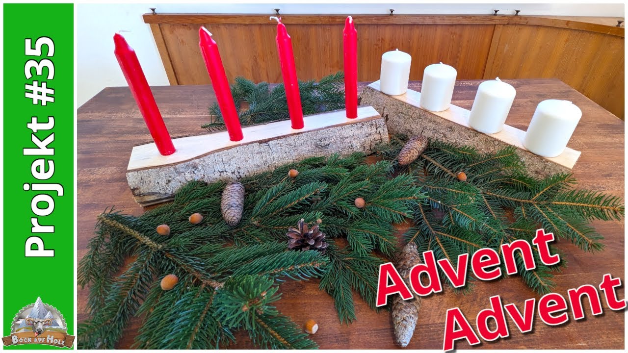 Dekorativer Advent-Kerzenhalter - der etwas andere Adventskranz | DIY Kerzenhalter
