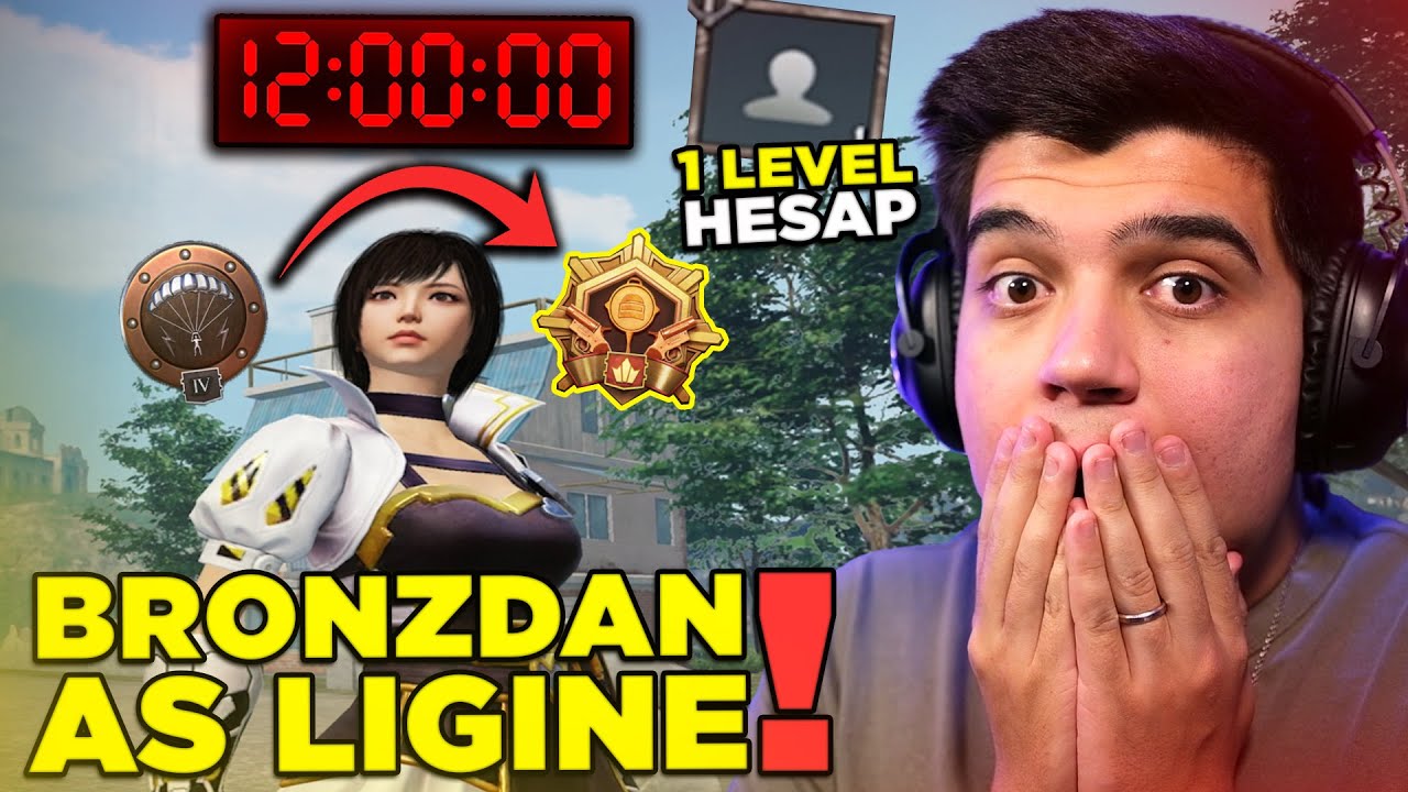 1 LEVEL HESAPLA 12 SAATTE BRONZDAN AS LİGİNE ÇIKMA CHALLENGE 😱 | PUBG Mobile