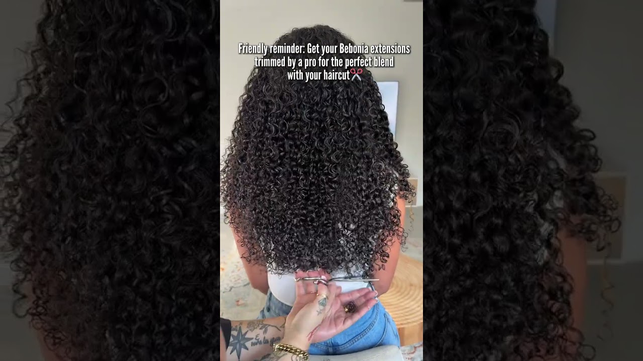 Friendly reminder: get your Bebonia extensions trimmed for a seamless blend with your curls ✂️💫