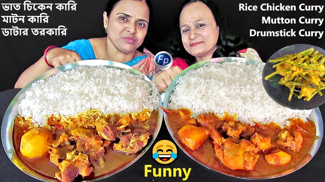 MUTTON CURRY VS CHICKEN CURRY RICE CHALLENGE WITH DRUMSTICK CURRY FOOD EATING COMPETITION MUKBANG