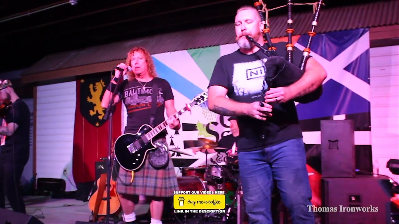 Dave the Cop on drums with Seven Nations at the Ohio Scottish Games