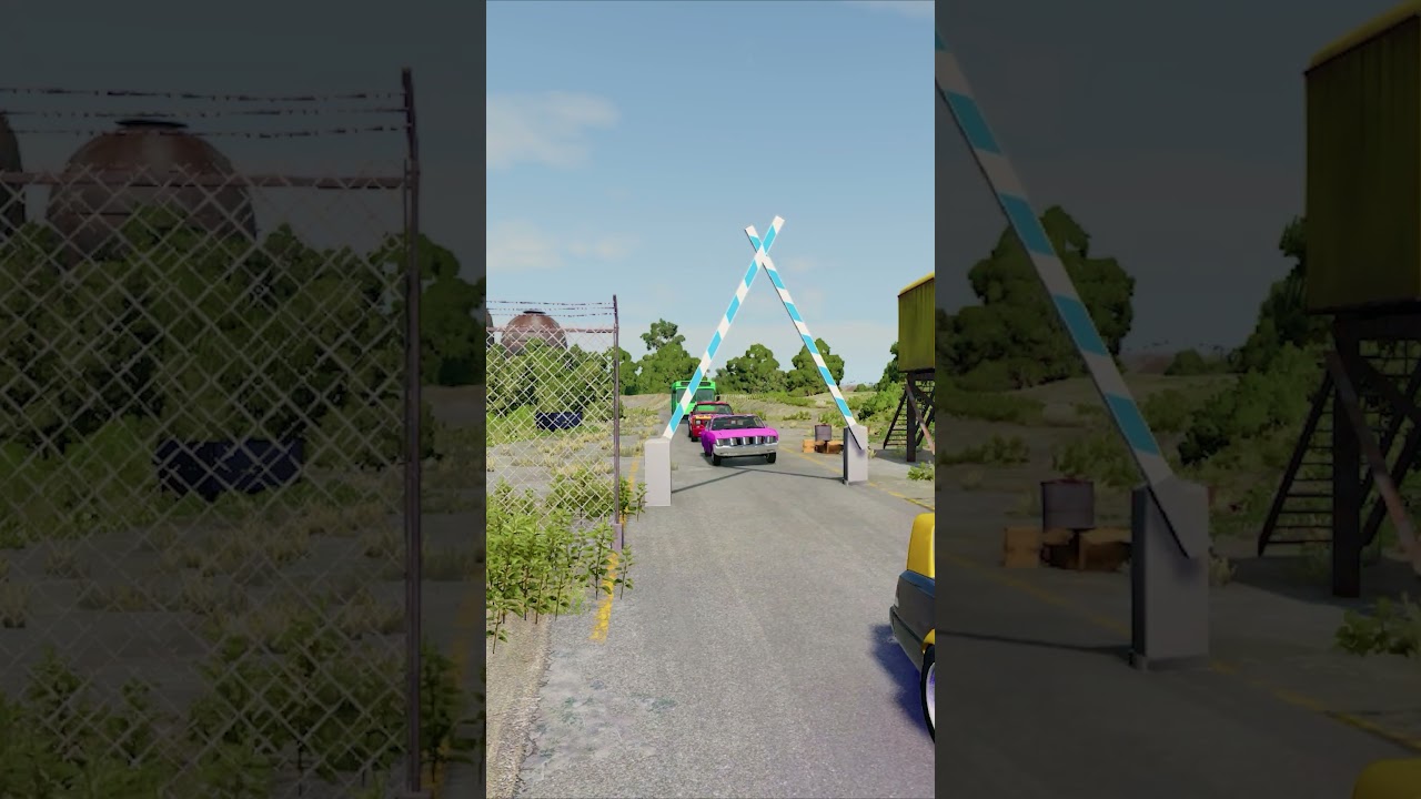 Cars vs Automatic Traffic Barriers #shorts
