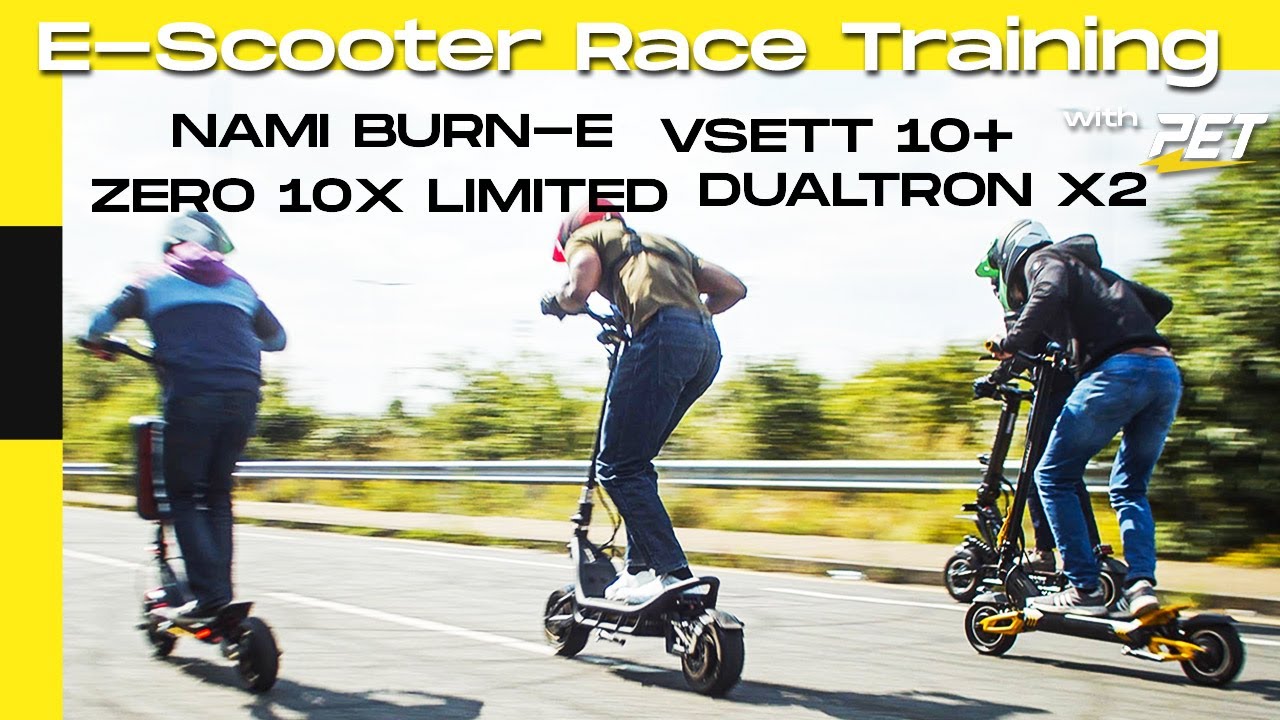 E-Scooter Race Training with Nami Burn-E, Vsett 10+, Zero 10X Limited, Dualtron X2
