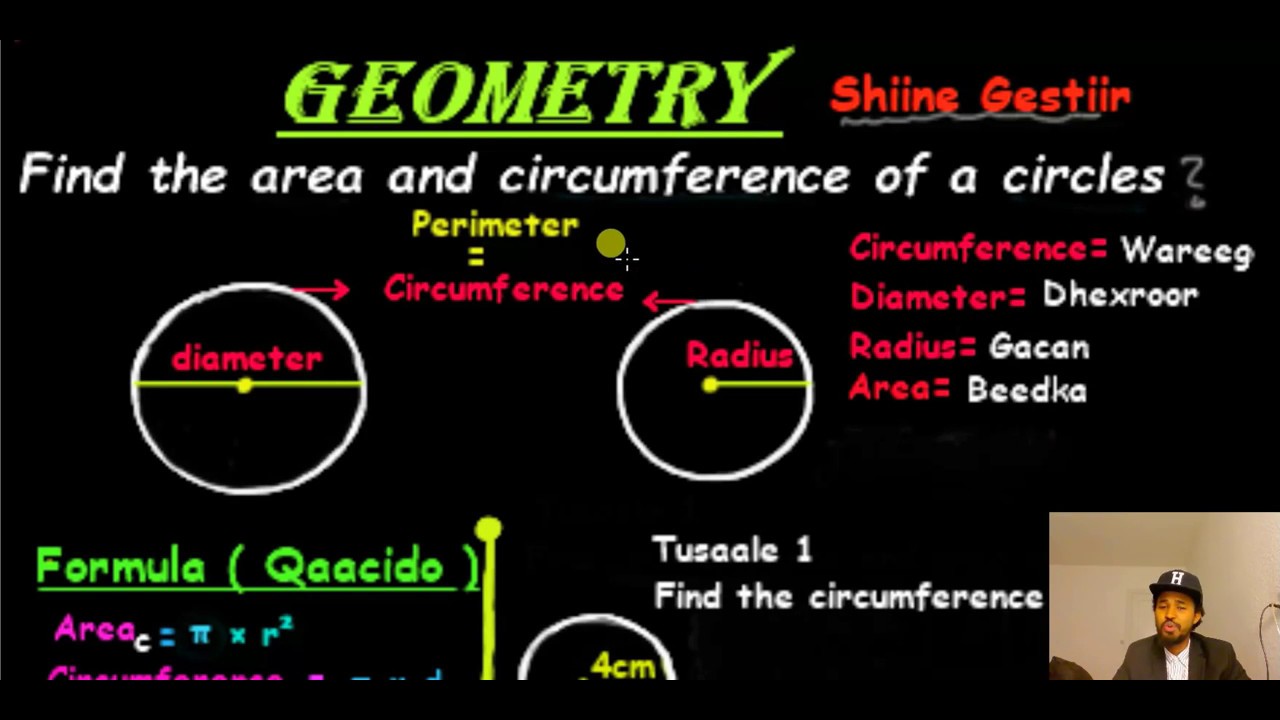 Xisaab.Finding the Circumference and Area of circle ( Af soomaali )