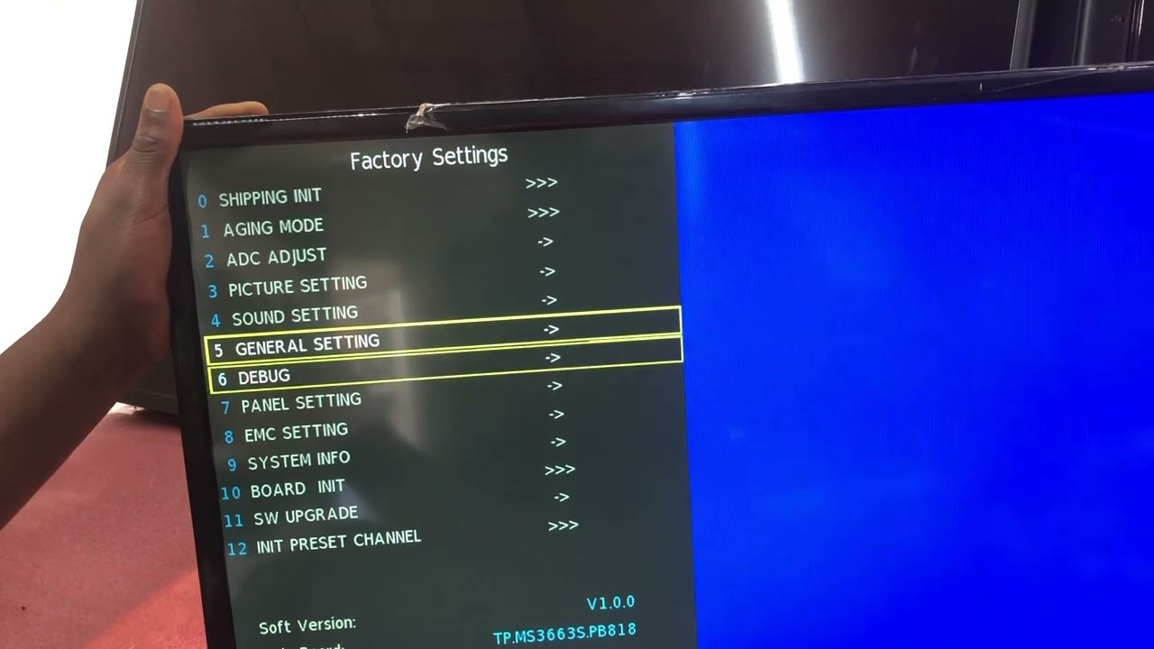 Factory settings Sayona