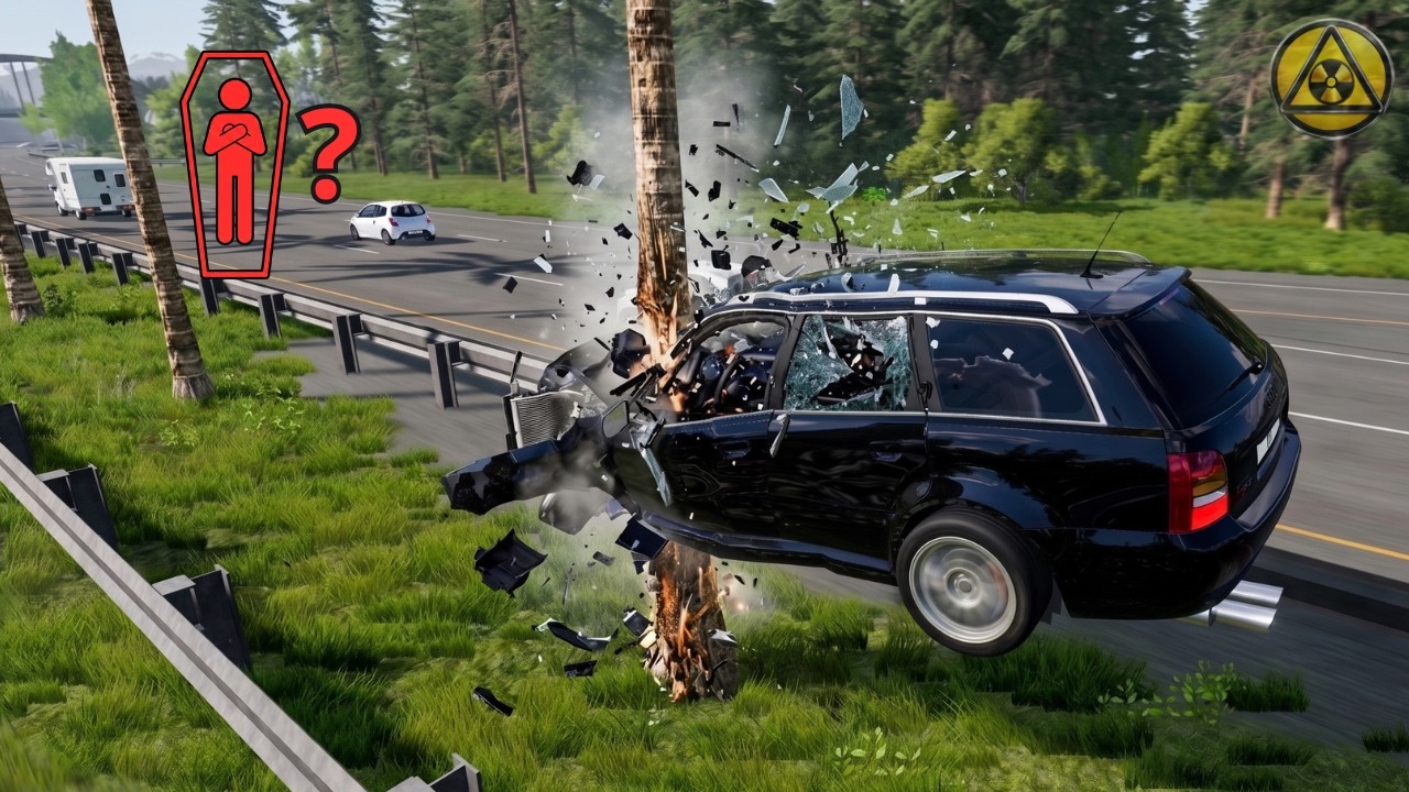 BeamNG.drive High-Speed Car Crashes #103 &ndash; Who Survives?