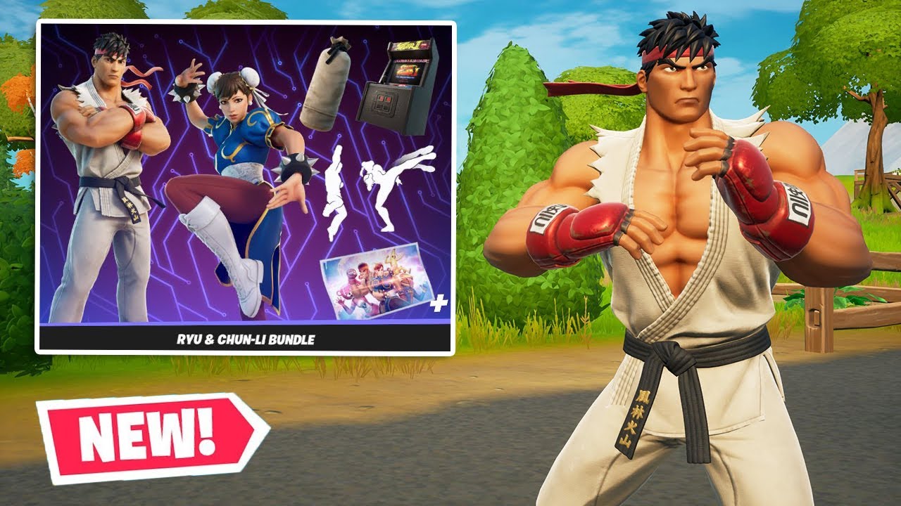NEW STREET FIGHTER Skins in Fortnite! (RYU & CHUN-LI Bundle)