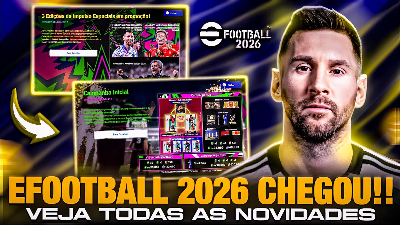 😱💥 EFOOTBALL 2026 CHEGOU!! PERSONALIZAÇÃO DE ESTADIO | TECNICOS COM LINKS | ATT SEMANAL | EFOOTBALL