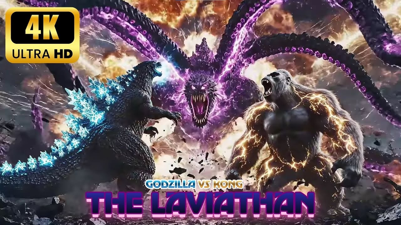 The Final Impact : Kong 🤝 Godzilla vs The Leviathan 🔱  Cinematic Fight!🌊👑