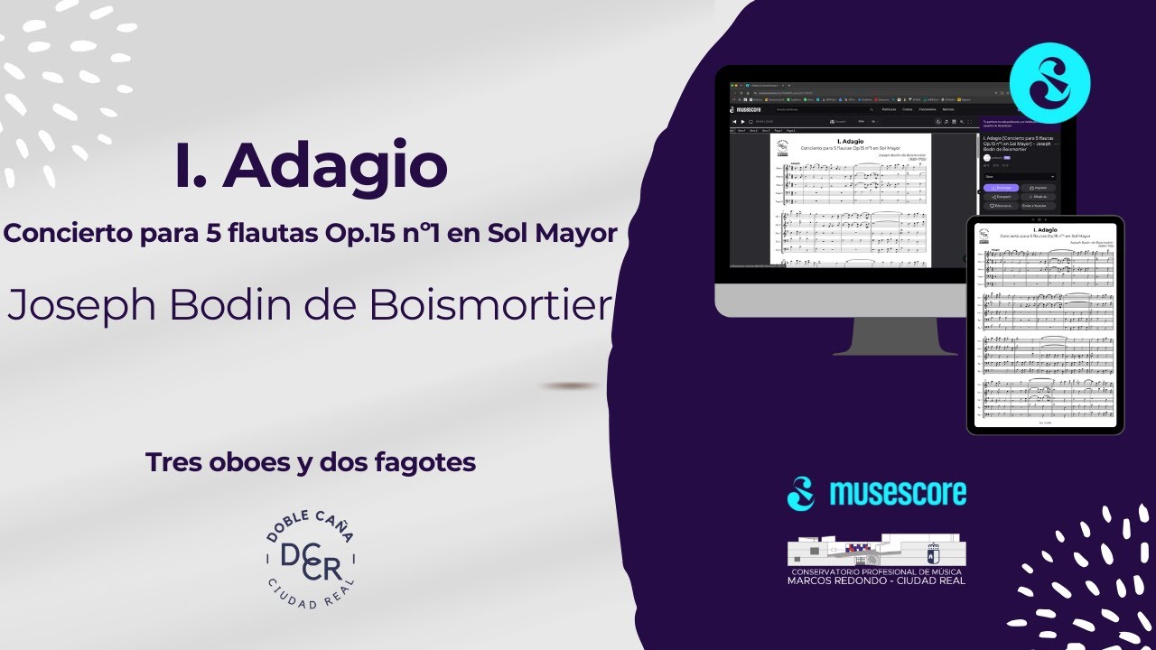 I. Adagio [Concierto para 5 flautas Op.15 nº1 en Sol Mayor] – Joseph Bodin de Boismortier