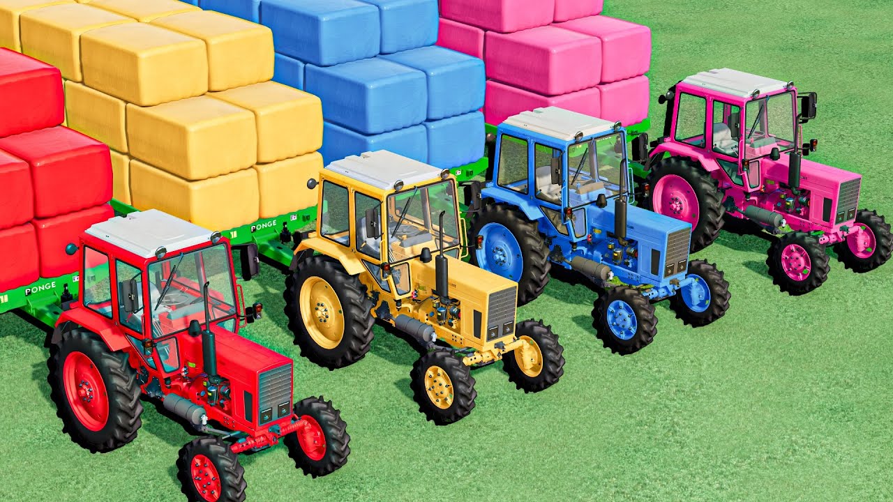 Work With Colors - SILAGE  BALING with Mini Tractors ! Farming Simulator 22