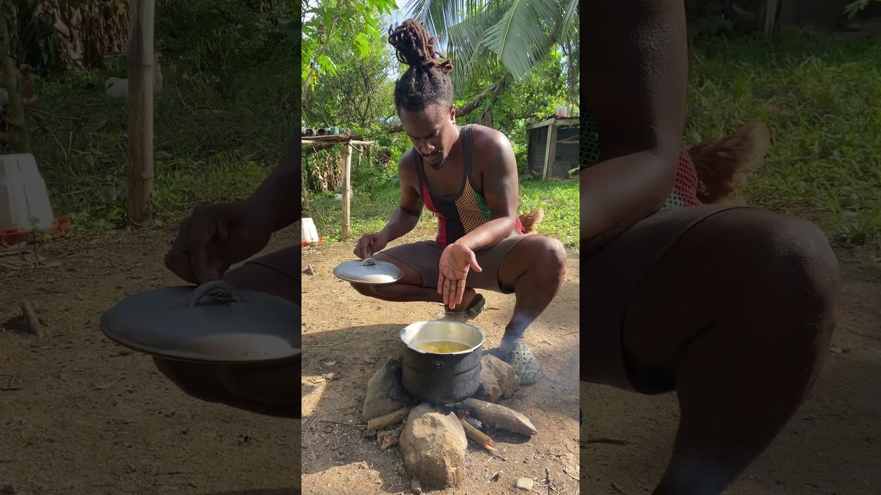 Outdoor Cooking Jamaica | Jamaican Fish Tea Soup #shortsfeed #outdoorcooking #food