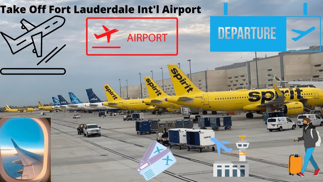 Take Off From Fort Lauderdale Int'l Airport (FLL) to Orlando Int'l Airport (MCO) Spirit Airline A321