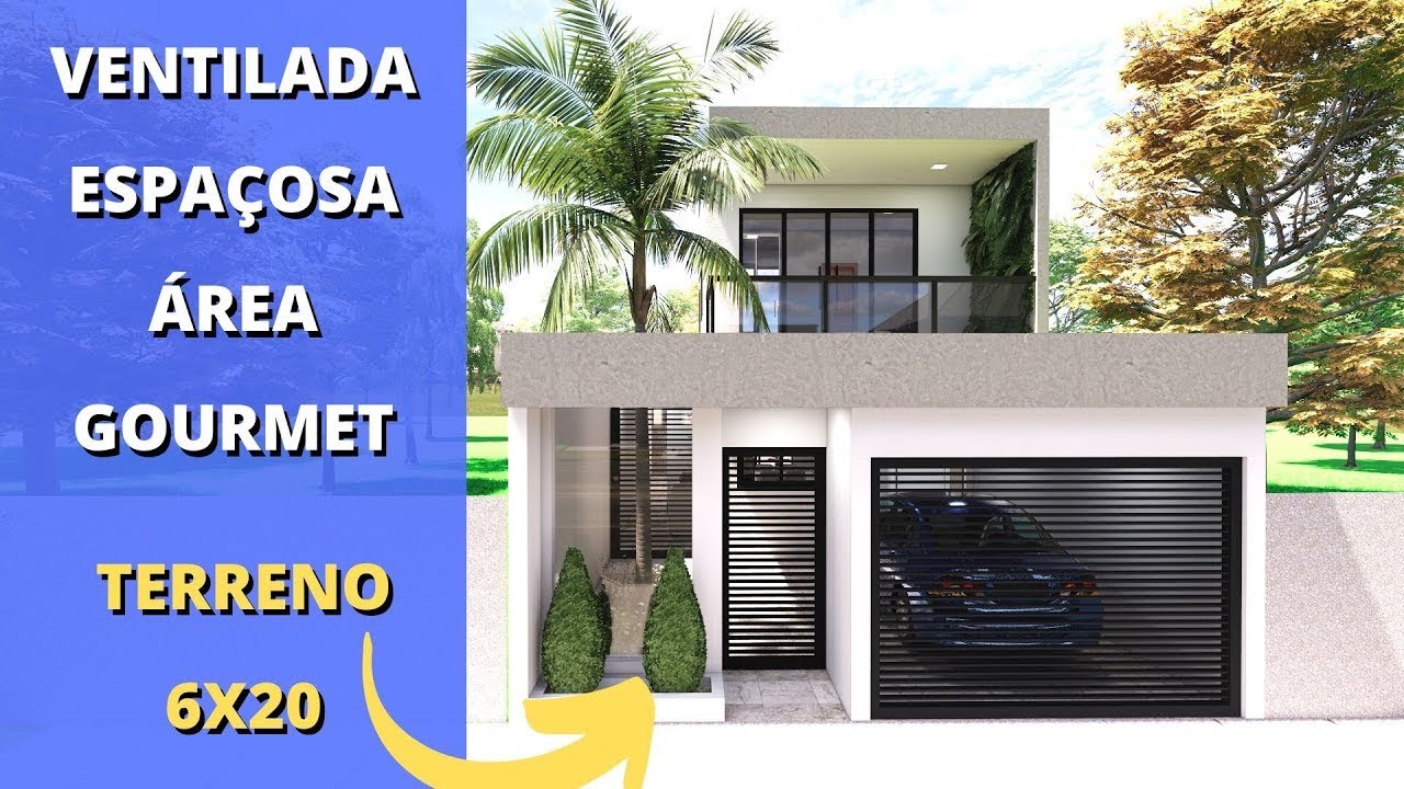 ✅PROJETO DE SOBRADO COM 3 QUARTOS PARA TERRENO 6X20