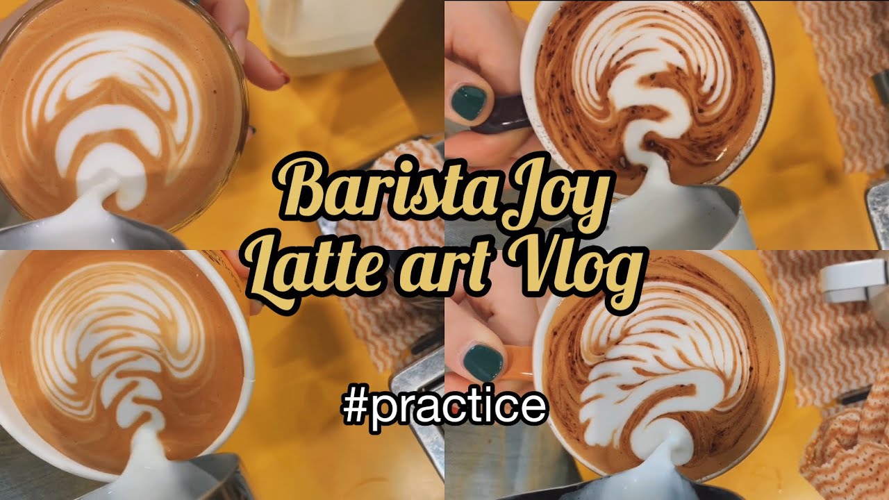 BARISTAJOY ☕️ Practice basics of Latte Art (Heart, Tulip, Rosetta, Swan)