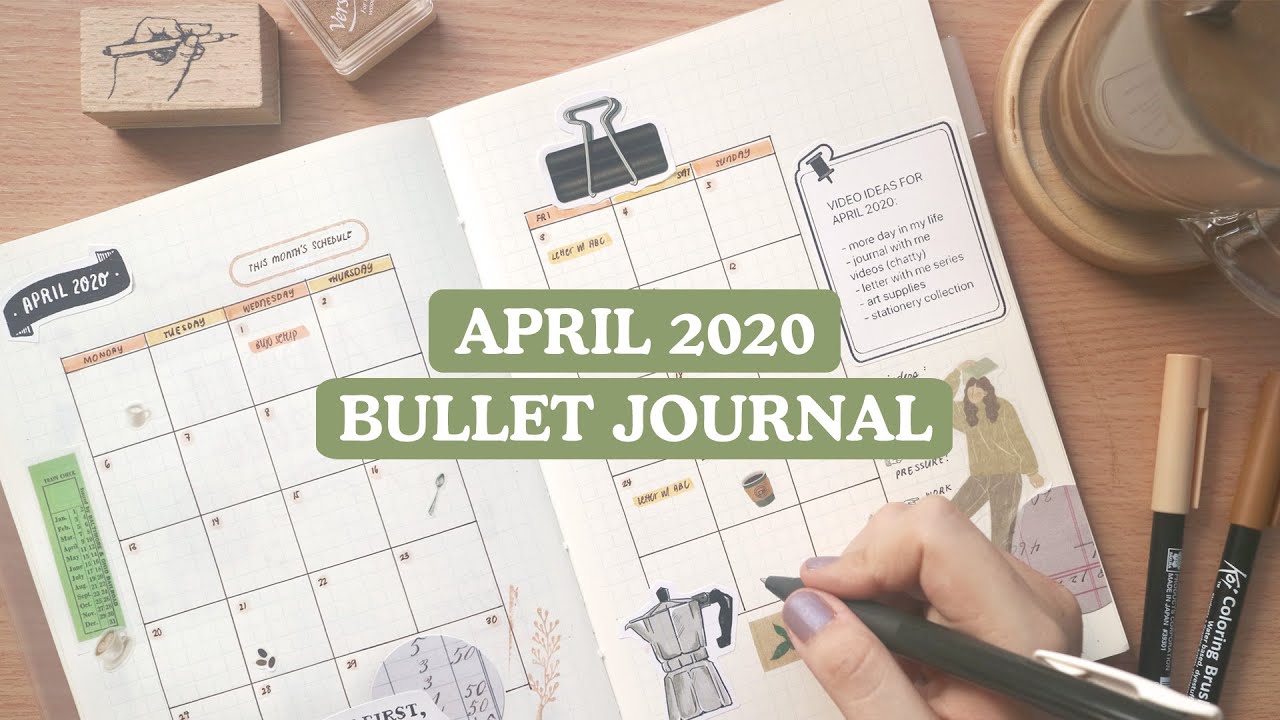 April 2020 Bullet Journal Setup: COFFEE theme ☕ | Abbey Sy