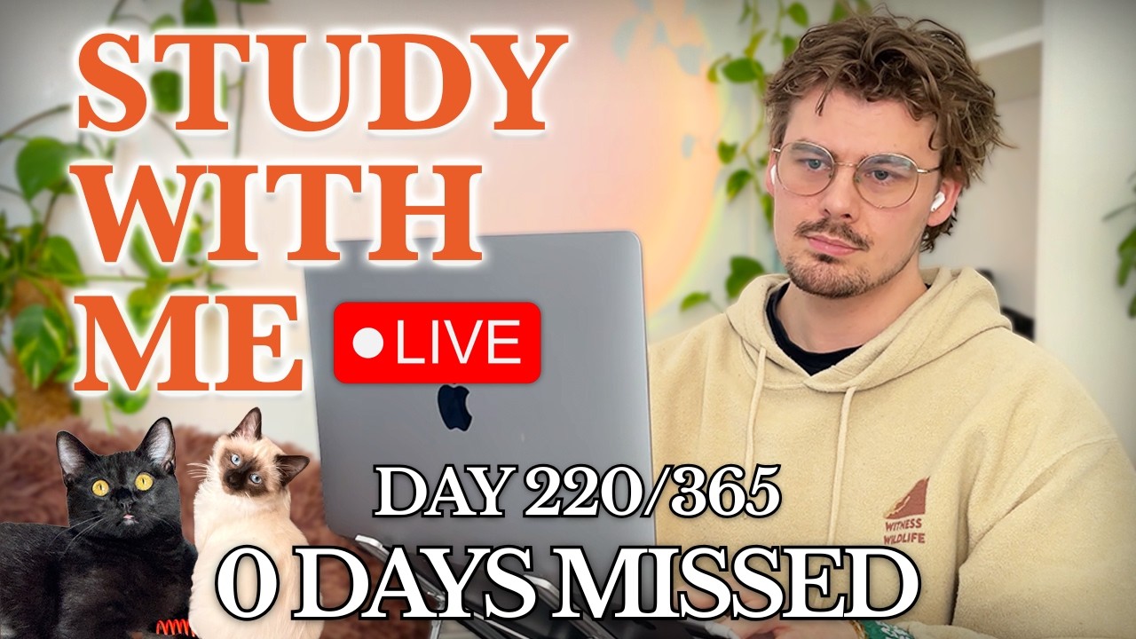Study With Me (&🐱) LIVE 🚀 5-HOURS &mdash; Deep Focus (50/10 Pomodoro)