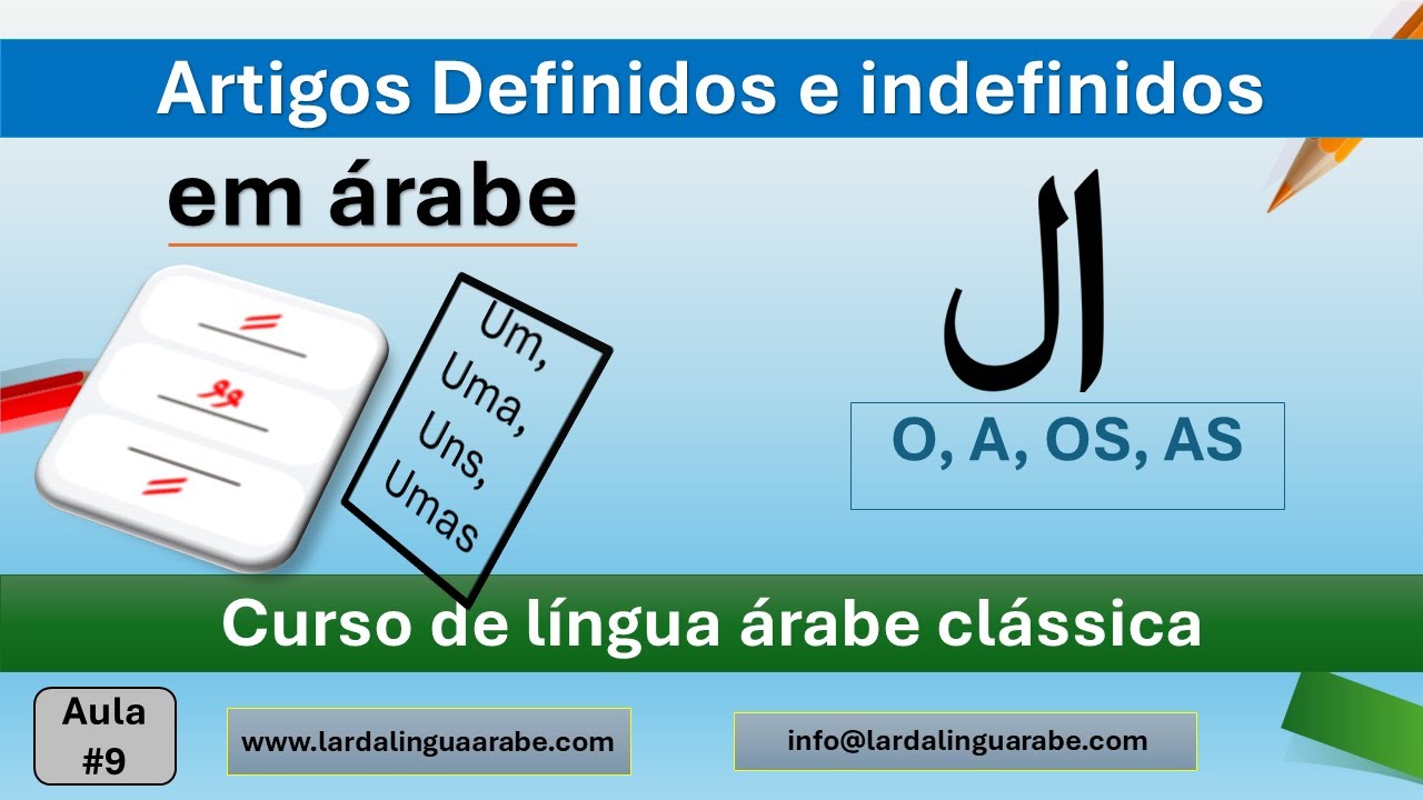 Artigos DEFINIDOS e INDEFINIDOS em ÁRABE – Aula 9
