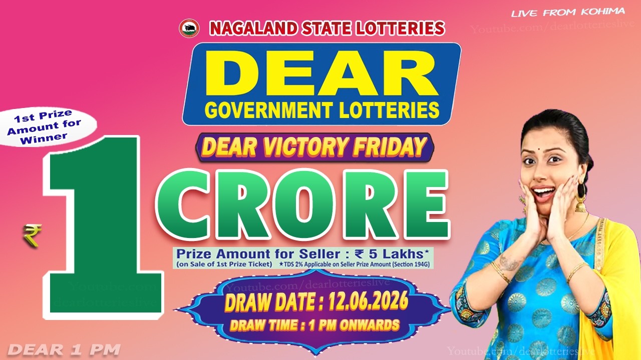 LOTTERY LIVE DEAR 1 PM 12.06.2026 NAGALAND STATE LOTTERY LIVE DEAR LOTTERY LIVE LOTTERY SAMBAD LIVE