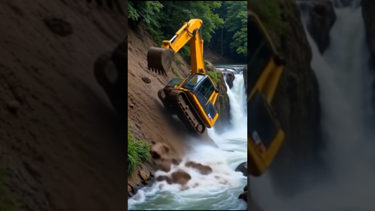 big sized metal  JCB packhoe chain accident #jcv#y2shorts #excavator #adventure