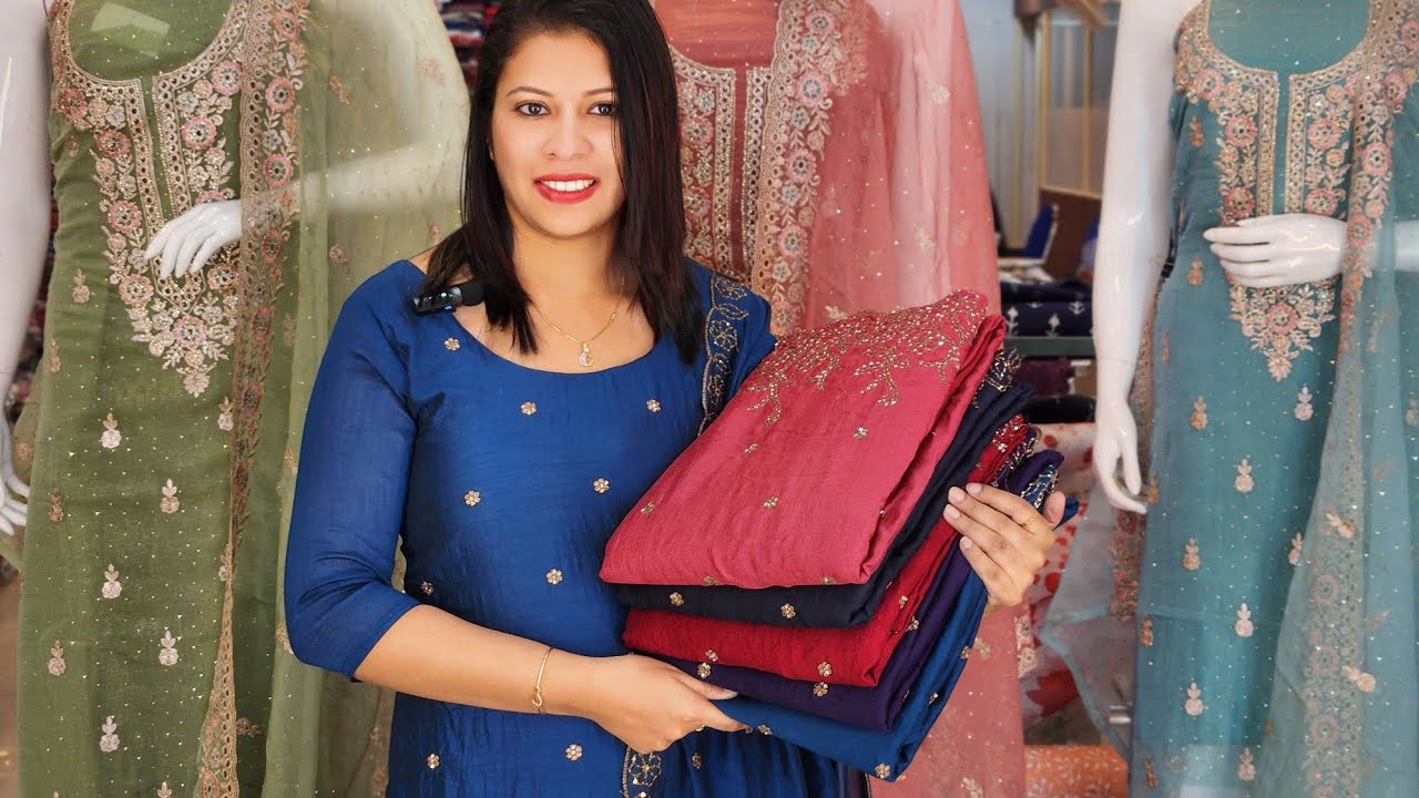 SEMI PARTYWEAR VICHITRA SILK SALWAR MATERIAL 