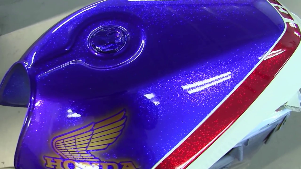 ラメ塗装 ドライフレークからの キャンディー塗装 で カスタムペイント・HONDA CBX400【リメイク動画】