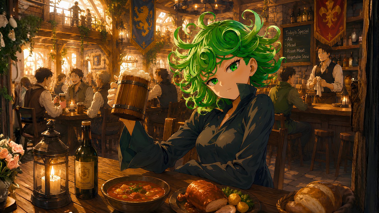 Windy Tavern Stories With Tatsumaki 🍃 Fantasy Alehouse Music for Calm Nights