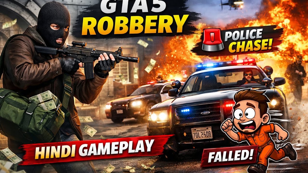GTA 5 Robbery Gone Wrong 😱 | Hindi Gameplay Highlight | Police Escape @CRIMINALIsLiVE-o2i 