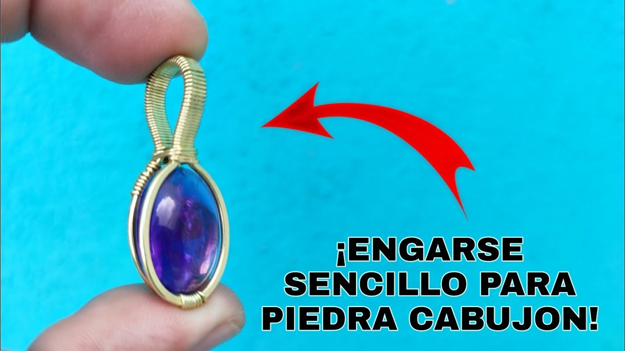 Cómo ENGARZAR piedras CABUJON con ALAMBRE| DIJE con ALAMBRE y piedra CABUJON| DIY ENGARSE sencillo