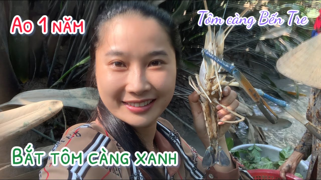 Chú 7 Tát Ao Ăn Tết Bắt Tôm Càng Xanh Thấy Ham - Em Gái Quê