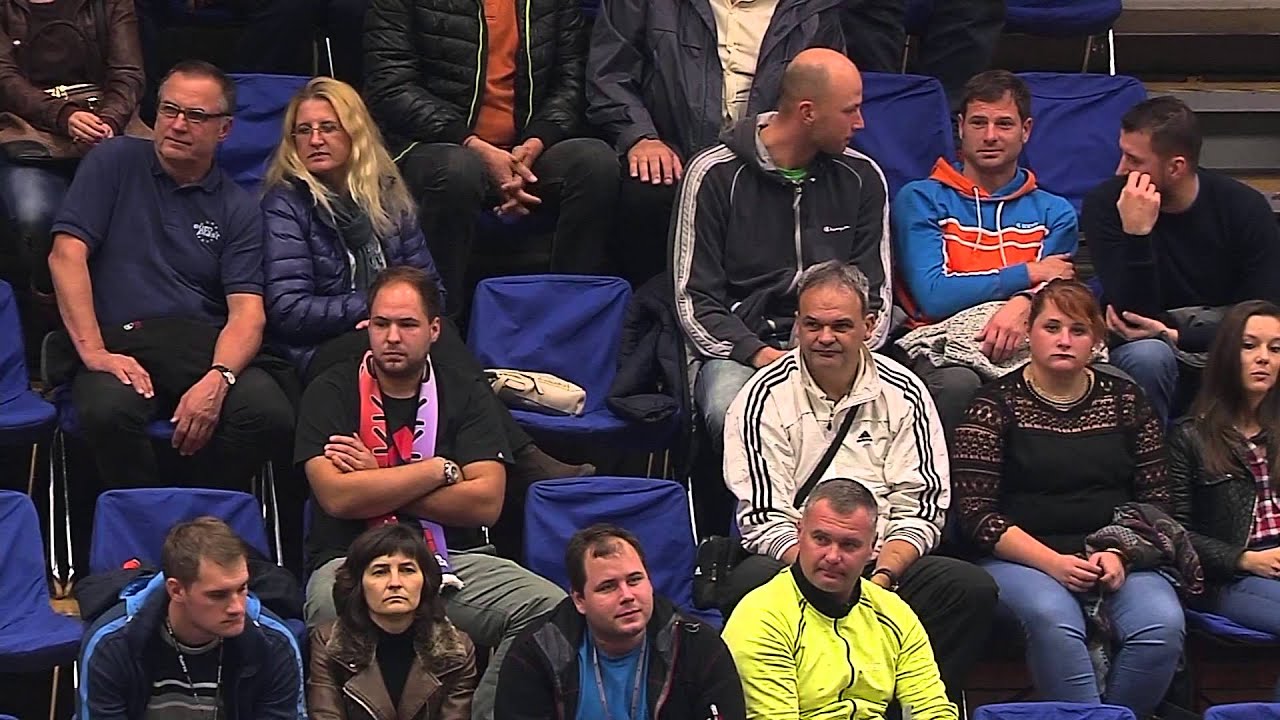 Danilo Nikolić's block takes Mega Leks over Tajfun - last minute of the game