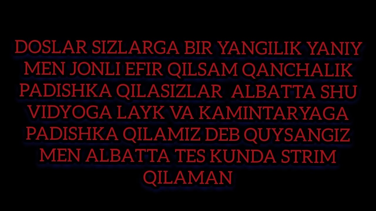 REAKSIYA TV KANALI ROSTANHAM UC LIBI QILMOQCHIMI JONLI EFER STRIM LIVE QILMOQCHIMI HAR KUNI...